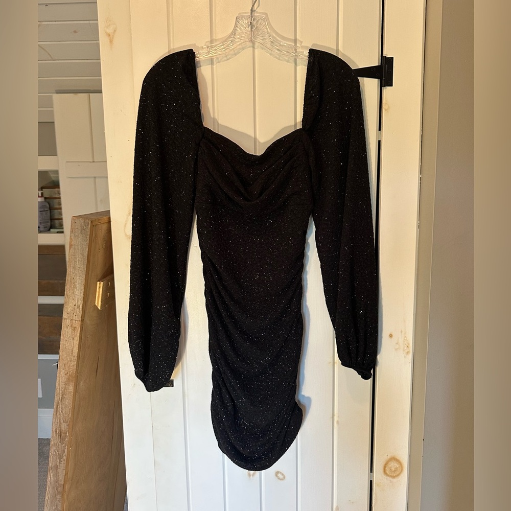 Windsor black sparkly hoco dress longsleeve